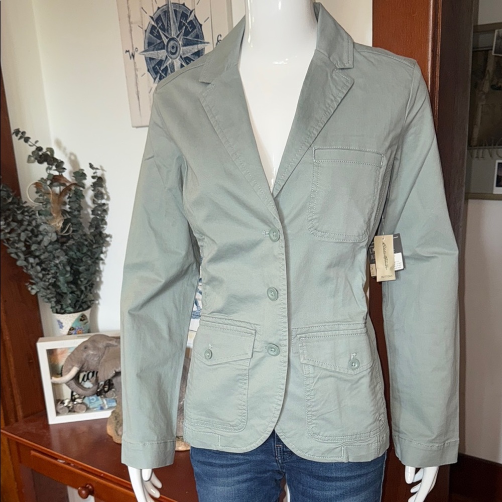 NWT Eddie Bauer size 8 Women's Green Blazer Jacket